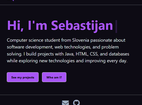 Personal Website project screenshot